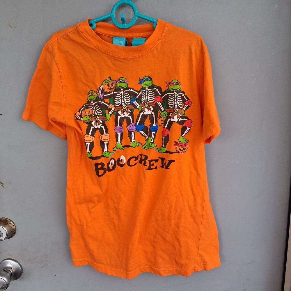 Nickelodeon TMNT Boo Crew Halloween Orange Graphic T-Shirt Kids Large 14/16